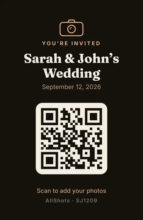 Night table card with a QR code